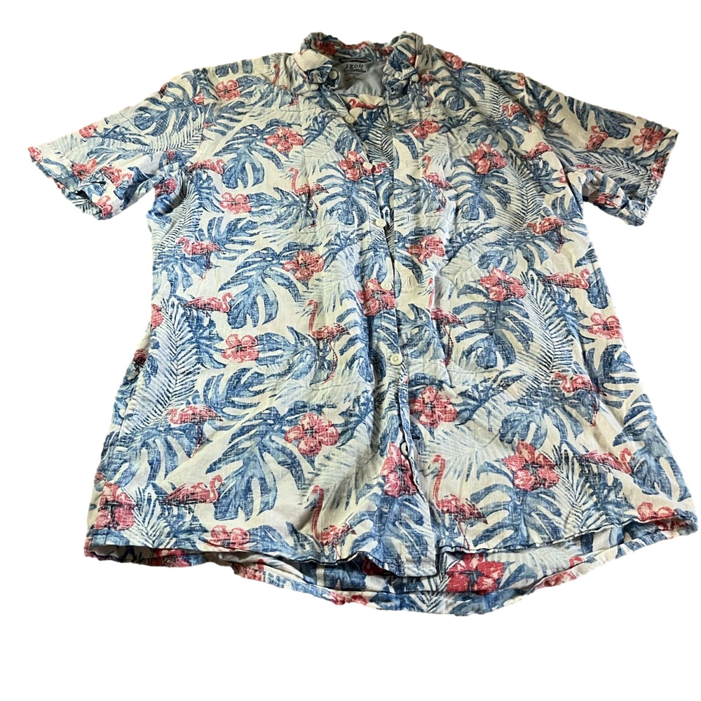 Izod men’s Hawaiian pattern button down shirt, EUC size Small